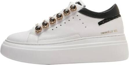 Emanuelle Vee Witte Leren Sneakers voor Vrouwen White Dames