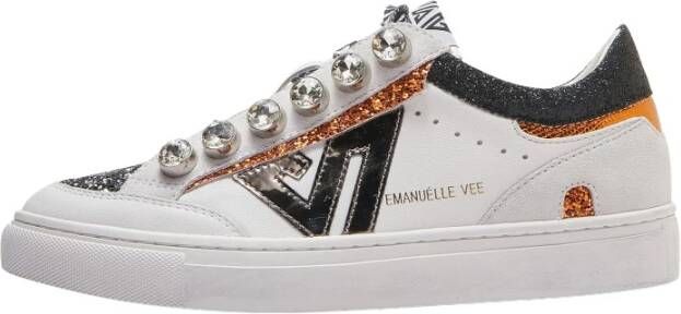 Emanuelle Vee Witte sneakers met contrastdetails Olivia White Dames