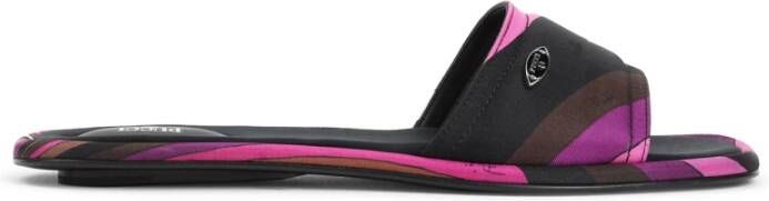 EMILIO PUCCI Multicolor Zijden Sandalen Elegante Stijl Multicolor Dames