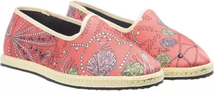 EMILIO PUCCI Kleurrijke Satijnen Ballerina Schoenen Koraal Multicolor Dames