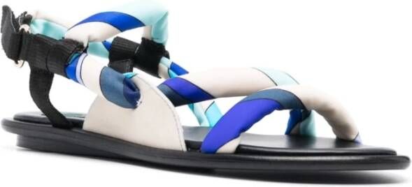 EMILIO PUCCI Multicolor Gewatteerde Sandalen Blue Dames