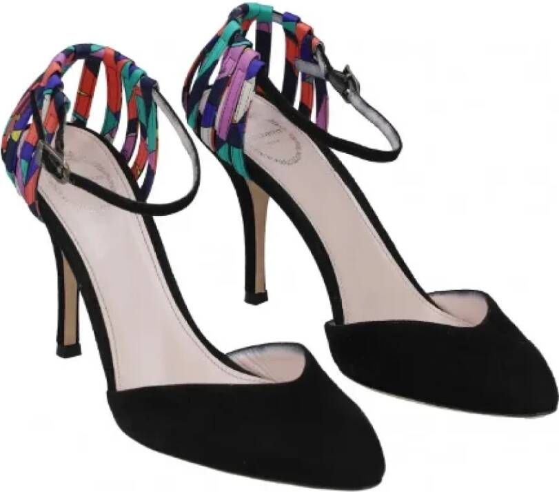 Emilio Pucci Pre-owned Suede heels Black Dames