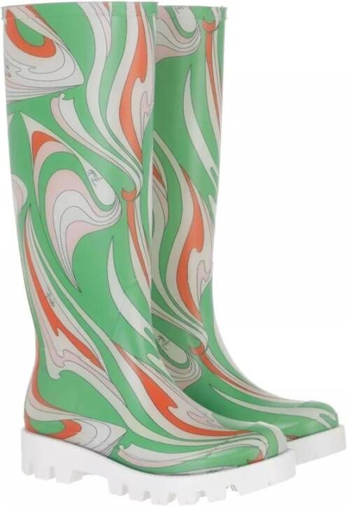 EMILIO PUCCI Regenlaarzen met logo-applicaties Multicolor Dames