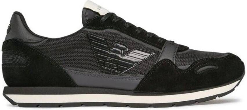 Emporio Armani Zwarte Logo Sneakers met Stijlvol Design Black Heren