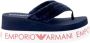 Emporio Armani Dubbele Laag Sleehak Slippers met 360° Letters Blue Dames - Thumbnail 1