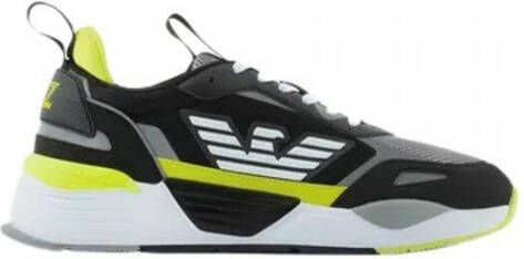 Ea7 black silver shark casual closed sneaker Emporio Armani Zwart Unisex