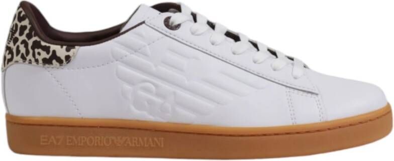 Emporio Armani EA7 Beige Leren Sneakers Heren Herfst Winter White Heren