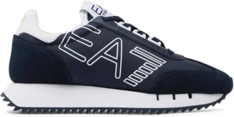 Emporio Armani EA7 Witte Leren en Textielsneakers Multicolor Heren