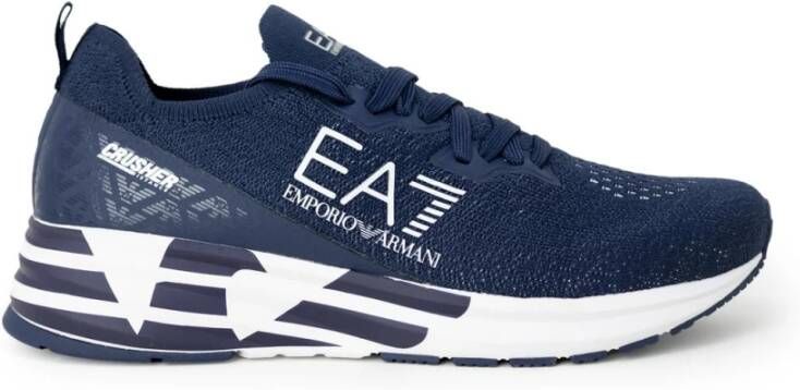 Emporio Armani EA7 Blauwe Veterschoenen voor Heren Blauw Heren