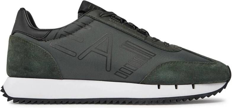 Emporio Armani EA7 Groene casual textielen sneakers oor heren Green Heren