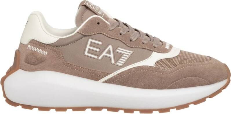 Emporio Armani EA7 Bruine Sneakers Moderne Sportieve Stijl Brown Heren