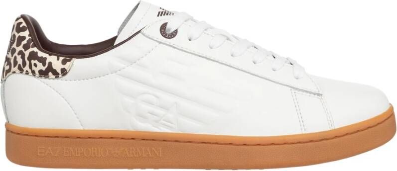 Emporio Armani EA7 Beige Leren Sneakers Heren Herfst Winter White Heren