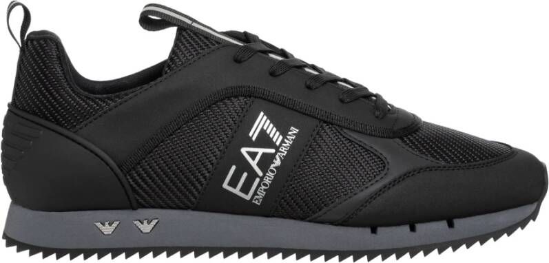 Emporio Armani EA7 Effen Vetersneakers Black Heren