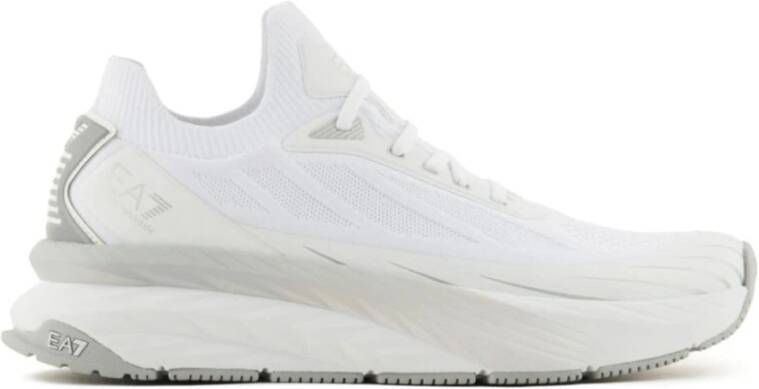 Emporio Armani EA7 Gebreide Panel Sneakers Wit White Heren