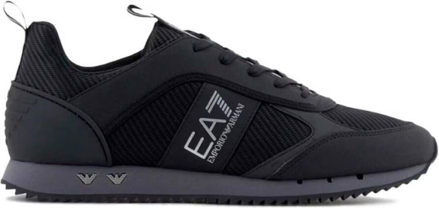 Emporio Armani EA7 Koolstof Sneakers met Metalen Adelaar Black Heren