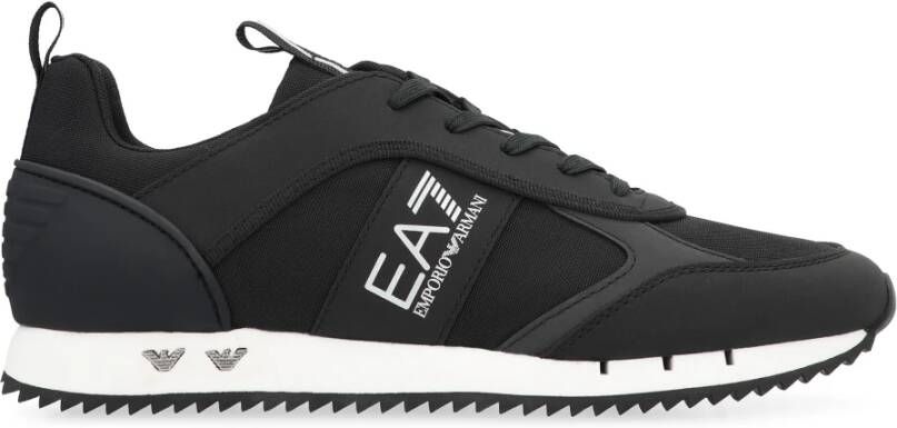 Emporio Armani EA7 Lage sneakers met contrasterende kleur zool Black Heren