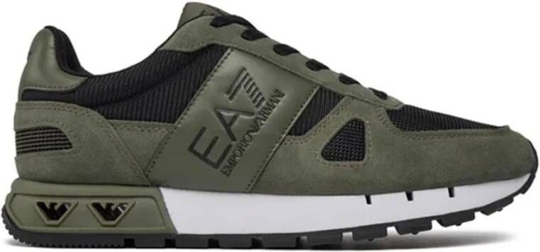 Emporio Armani EA7 Leren Sneakers Groen Green Heren