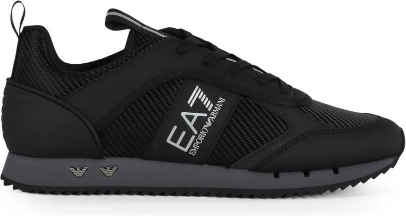 Emporio Armani EA7 Logo Print Eco-Vriendelijke Sneakers Black Heren