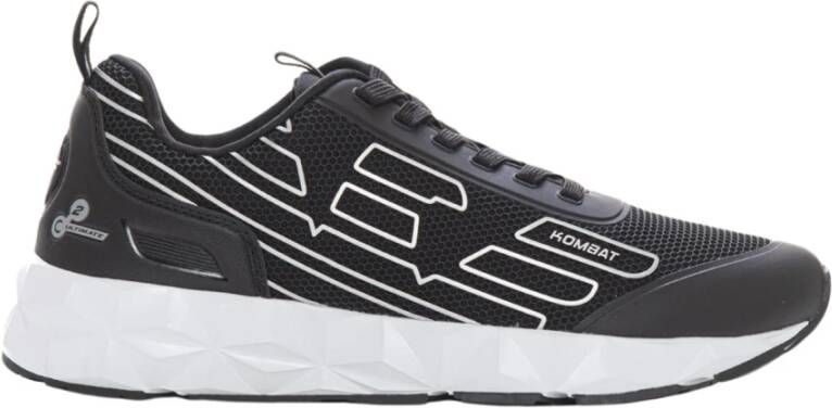 Emporio Armani EA7 Logo Sneakers met Contrastdetails Black Heren