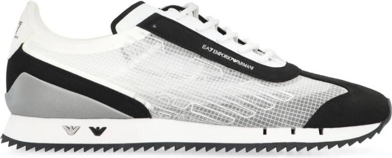 Emporio Armani EA7 Mesh lage sneakers met kleurcontrast White Heren