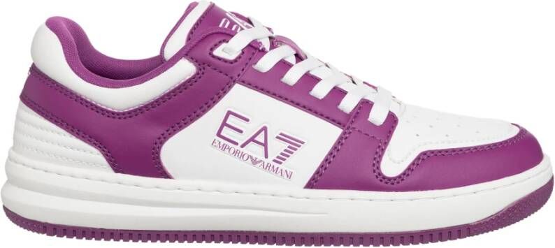 Emporio Armani EA7 Multikleur Vetersluiting Sneakers Purple Dames