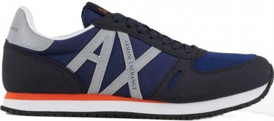 Armani Exchange Blauwe Stoffen Sneakers Xux017 Xcc68 Blue Heren