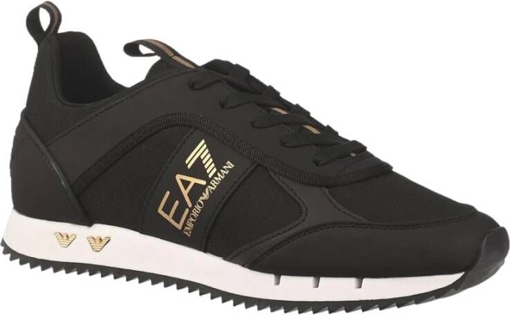 Emporio Armani EA7 Zwarte Gouden Witte Sneaker Unisex Hardloopschoen Black Heren