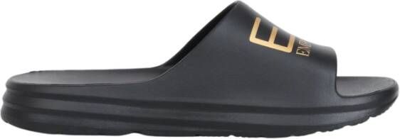 Emporio Ar i EA7 Veelzijdige Sliders met Maxi Logo Black