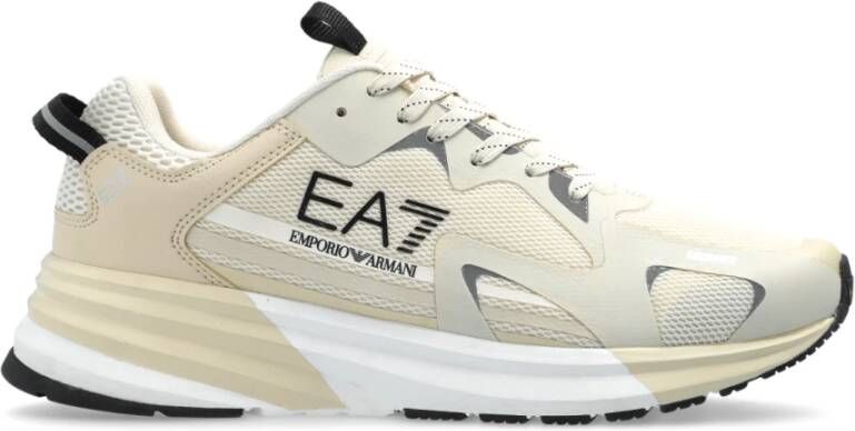 Emporio Armani EA7 Sneakers met logo Beige Dames