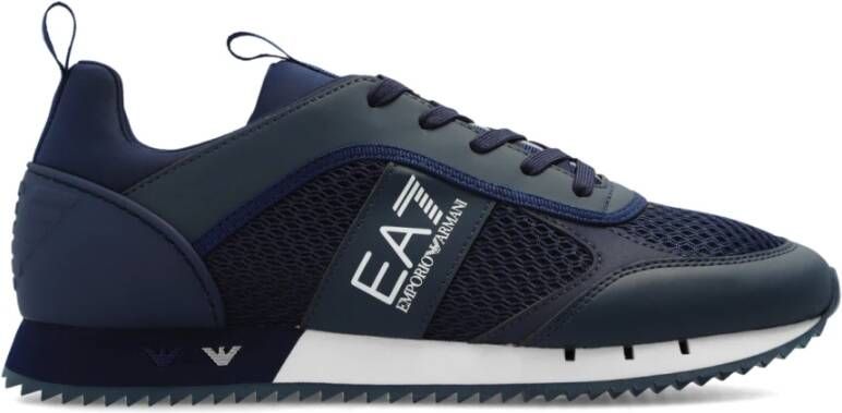 Emporio Armani EA7 Sneakers met logo Blue Heren