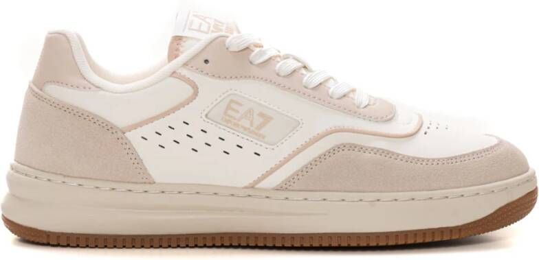 Emporio Armani EA7 Sneakers met veters en contrastdetails Beige Dames