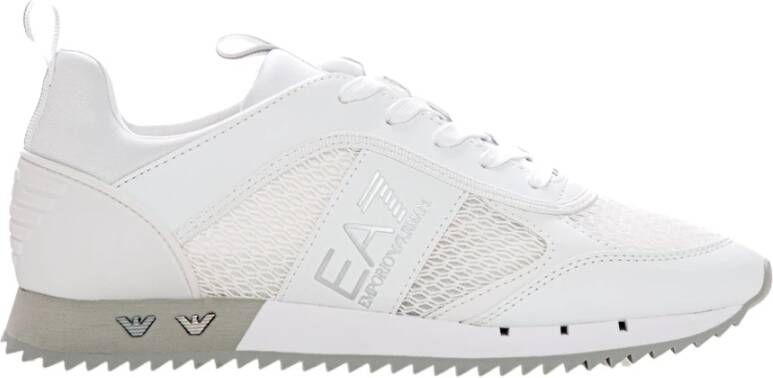 Emporio Armani EA7 Sneakers met veters en zijlogo White Heren