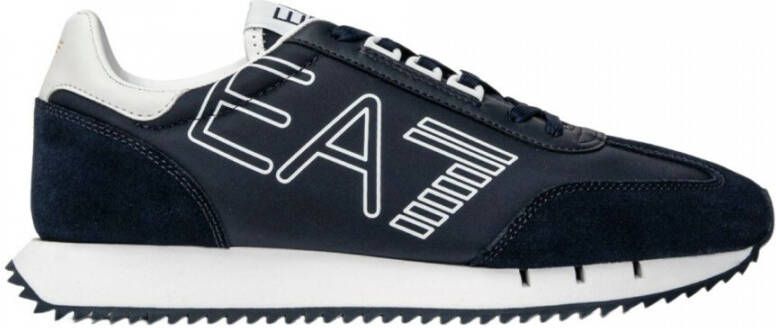 Emporio Armani EA7 Witte Leren en Textielsneakers Multicolor Heren