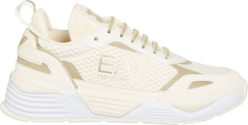 Emporio Ar i EA7 Mesh Logo Sneakers Beige