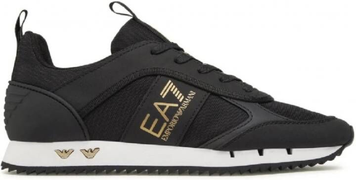 Emporio Ar i EA7 Zwarte Gouden Witte Sneaker Unisex Hardloopschoen Black