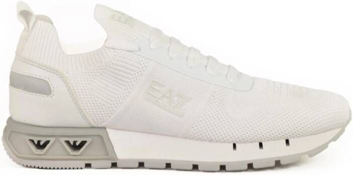 Emporio Armani EA7 Stijlvolle Sneakers met Rubberen Zool White Heren