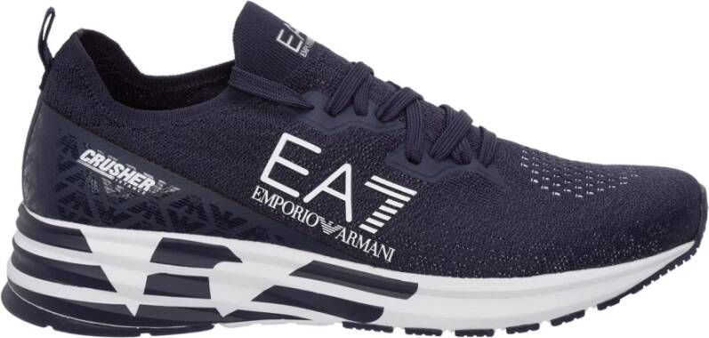 Emporio Armani EA7 Stijlvolle Veterschoenen voor Mannen Blue Heren