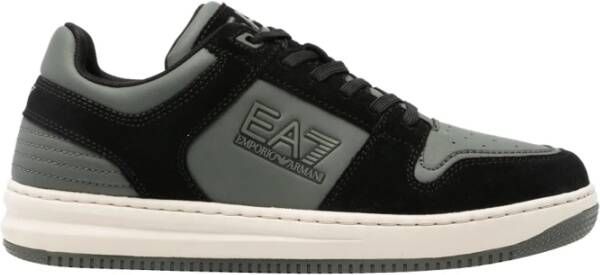 Emporio Armani EA7 Suède sneakers zwart grijs unisex stijl Green Heren