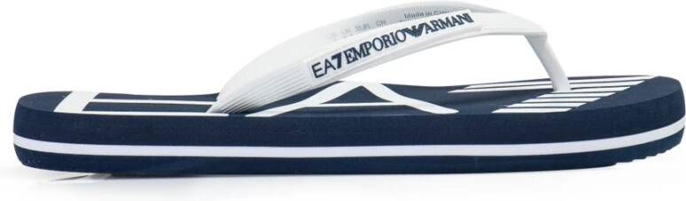 Emporio Armani EA7 Unisex Slippers Wit Blauw Xcq004-Xk196-N527 Blue Heren