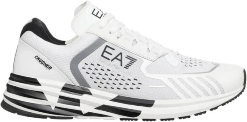 Emporio Armani EA7 Witte Sneaker Crusher met Logo Detail White Heren