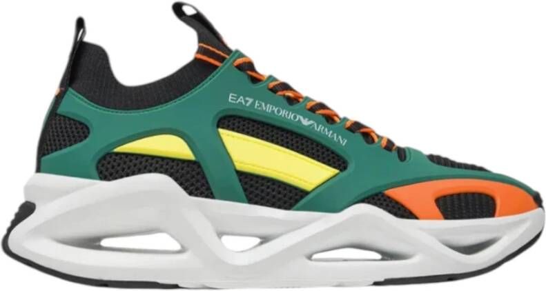 Emporio Armani EA7 Zwarte Multicolor Mesh Sneaker Black Heren