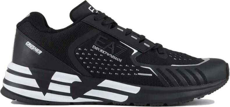 Emporio Armani EA7 Zwarte Sneaker Crusher met Logo Black Heren