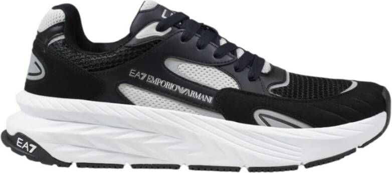 Emporio Armani Cusher Sonic Mix sneaker van suède met mesh details