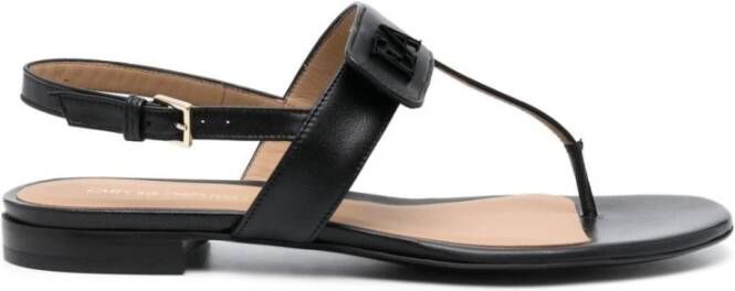 Emporio Armani Flat Sandals Zwart Dames