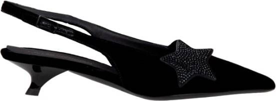 Emporio Armani Fluwelen Ster Sandalen met Verstelbare Band Black Dames