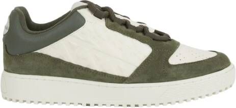 Emporio Armani Logo-Debossed Panelled Sneakers Green Heren