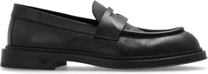 Emporio Armani Klassieke Zwarte Loafer Schoenen Black Heren