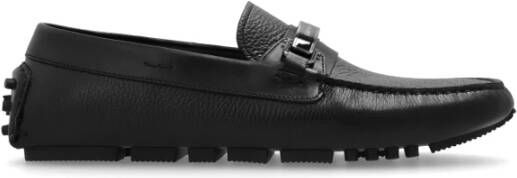 Emporio Armani Leren Loafers Black Heren