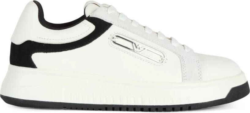 Emporio Armani Leren Logo Sneakers White Dames