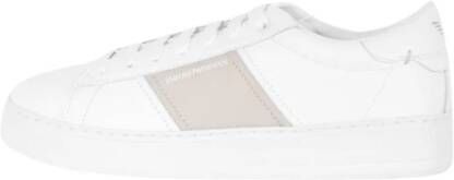 Emporio Armani Leren Sneakers met Rubberen Zool White Heren